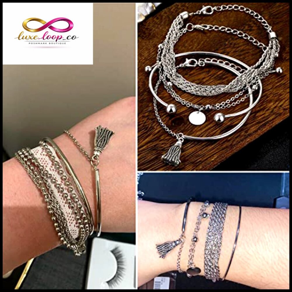 Stackable Chunky Dainty Bracelets Set Adjustable … - image 4